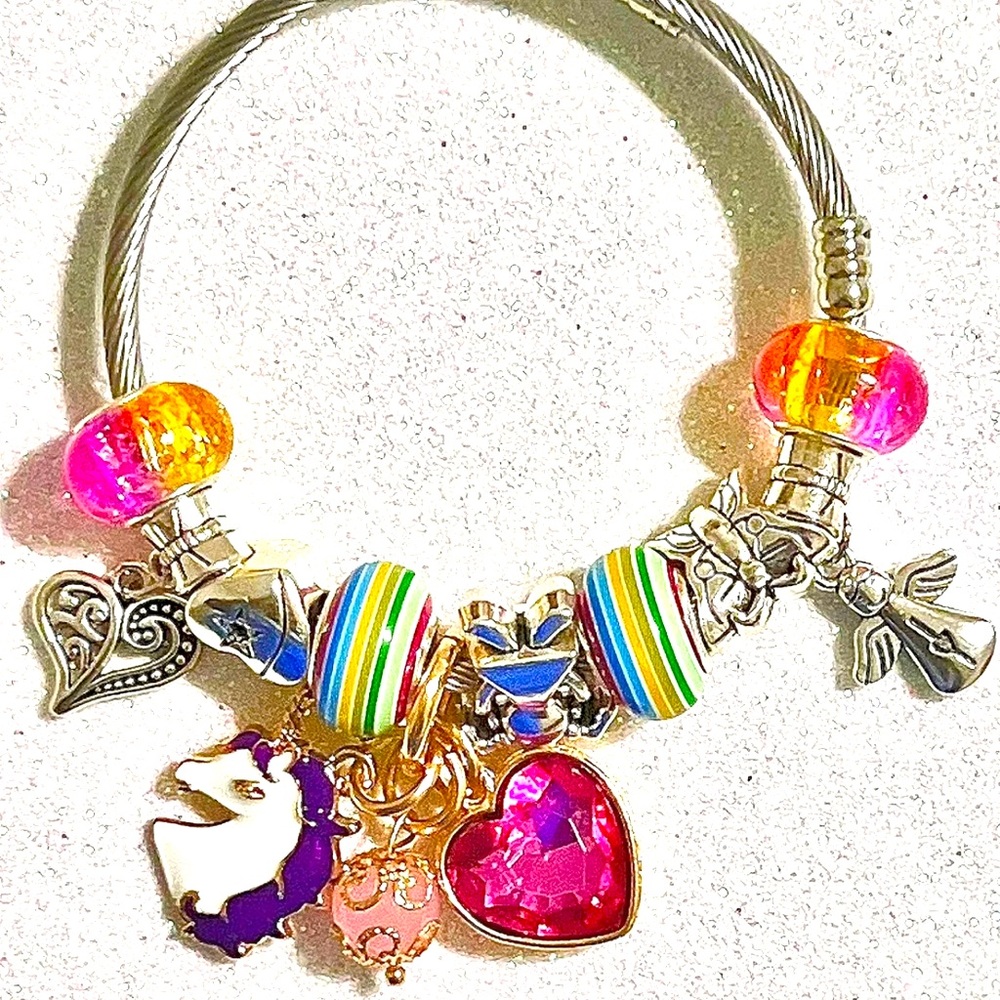 Unicorn Charm bracelet for girls.
